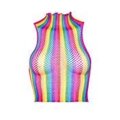 Ranbow Fishnet Crop Top O/S