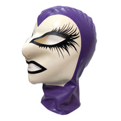 Eyelash Splash Purple & White Face Latex Hood- L