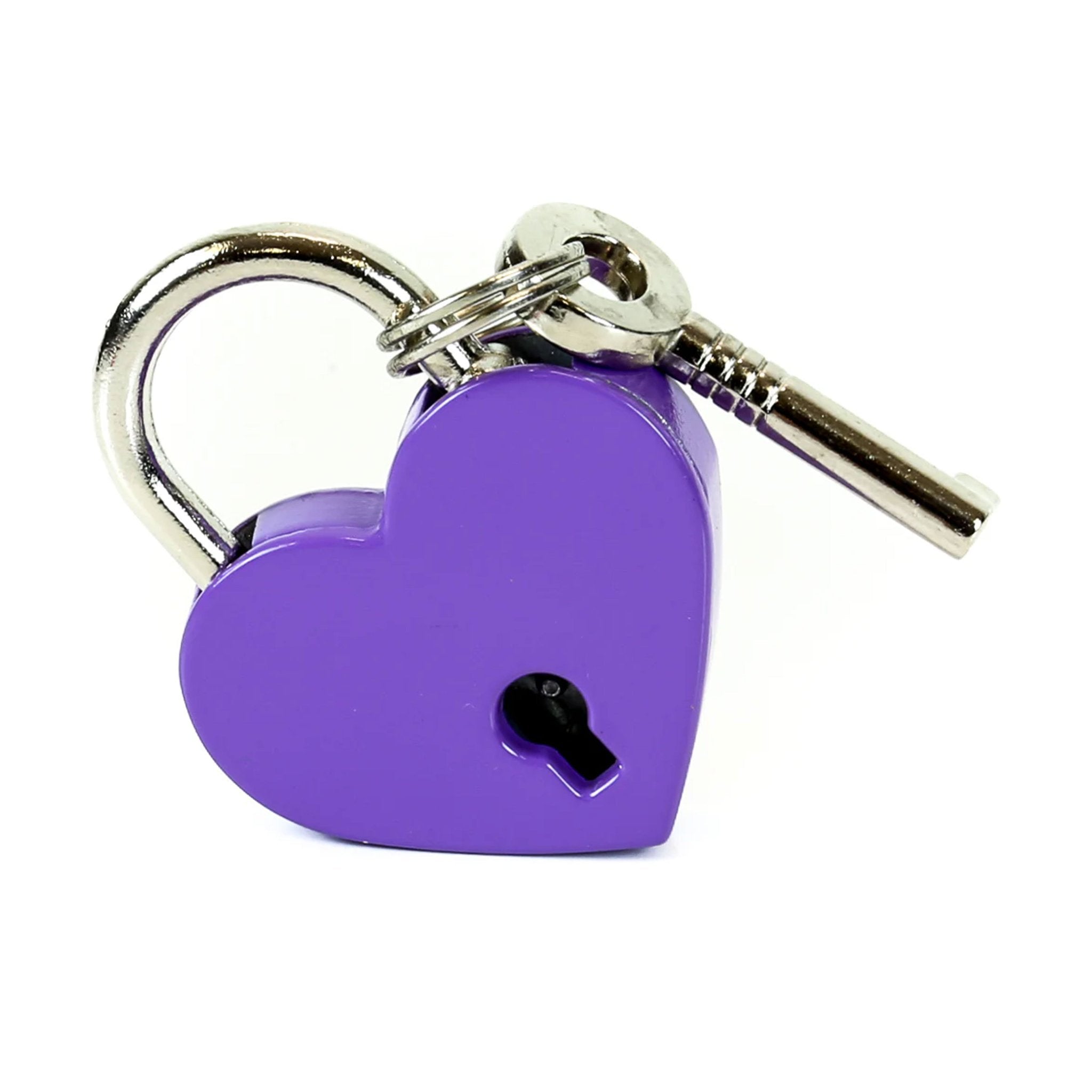 Metallic lock iconic matching keys bondage bdsm accessories jewelry kinky must-have chokers iconic heart purple