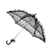 Polyester lace mesh sheer see-through see-thru accessories umbrella sun-umbrella fashion-umbrella parasol aesthetic dark alluring allure delicate fashion alt-fashion goth gothic goth-doll gift costume cosplay halloween halloween-couture female femme feminine womens black