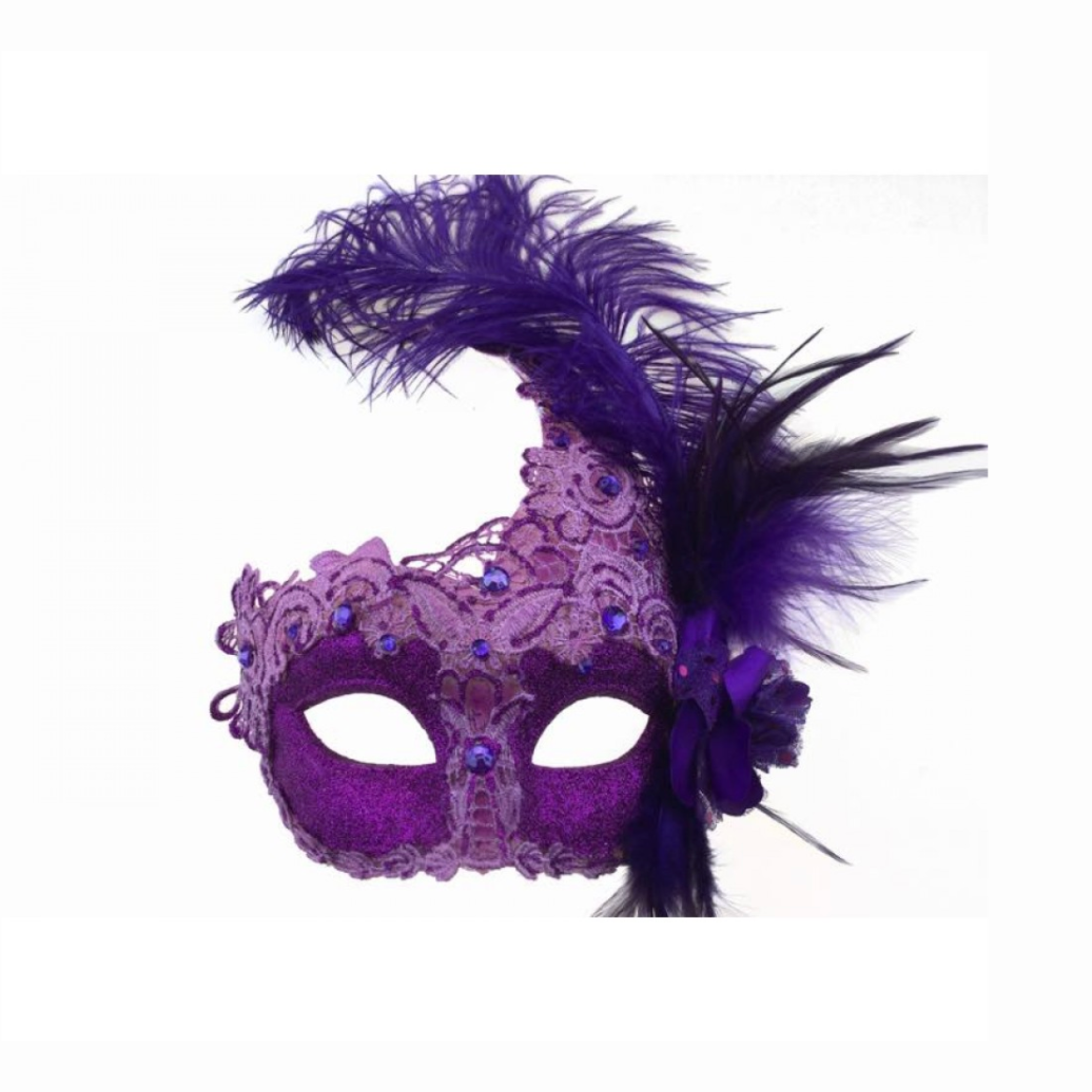 lace feather masquerade mask rhinestone floral detail elegant black lace mask feathers mardi gras formal party accessory gothic masquerade costume mask