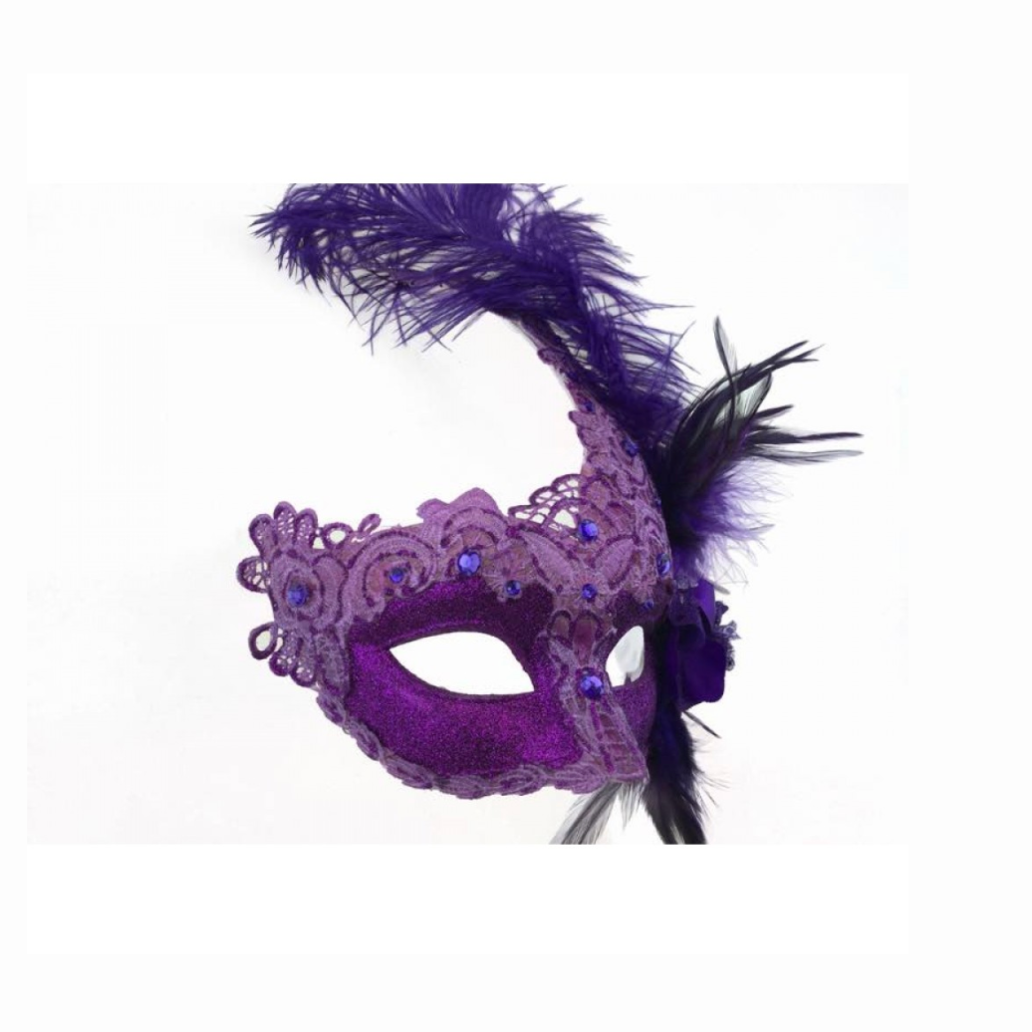 lace feather masquerade mask rhinestone floral detail elegant black lace mask feathers mardi gras formal party accessory gothic masquerade costume mask