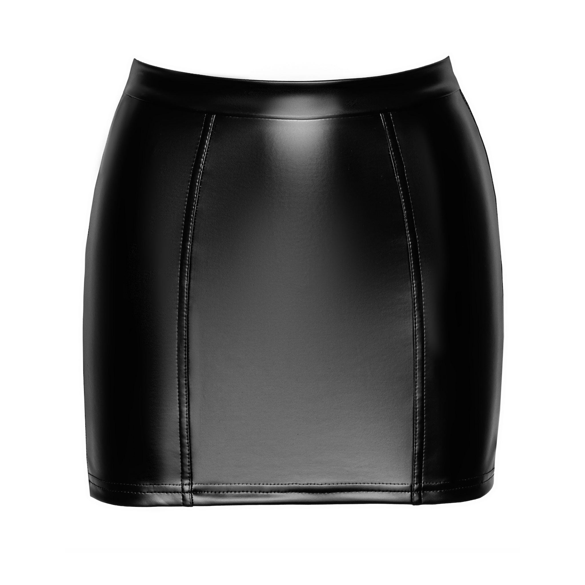 Wetlook power-wetlook mini skirt mini-skirt miniskirt high waist high-waist waisted high-waisted lace-up laced-up corset back garter clips slide lace sexy edgy sophisticated noir black