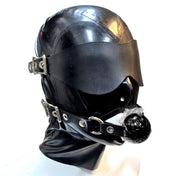 Latex heavy-latex rubber thick grommets accessories latex-accessories head-gear hood latex-hood mask full-face anatomical mouth-gag ball-gag blindfold adjustable buckles zipper back-zip D-ring shiny glossy sexy fetish fashion alt-fashion alternative bedroom dungeon bondage bdsm bdsm-gear bdsm-toys bdsm-fashion kink kinky kink-play kinky-toys kinkwear restraints sensory-play costume cosplay halloween unisex black black-ballgag