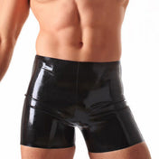 Latex rubber apparel intimates bottoms lingerie latex-lingerie underwear boxers boxer-shorts pull-on pullon shiny glossy classic sexy fetish fashion alt-fashion alternative clubbing clubwear festival festivalwear rave ravewear bedroom dungeon bondage bdsm bdsm-gear bdsm-fashion kink kinky kinkwear male mascline masc mens guys dudes gay lgbtq black 