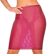 Latex rubber natural-latex fishnet fish-net latex-mesh fine-mesh semi-transparent apparel bottoms skirts midi-skirt knee-length over-the-knee pencil-skirt 3d-printed pull-on soft sexy uncomplicated fetish fashion alt-fashion goth gothic cyber clubwear clubbing party kink kinky kinkwear costume cosplay female femme feminine womens pink hot-pink