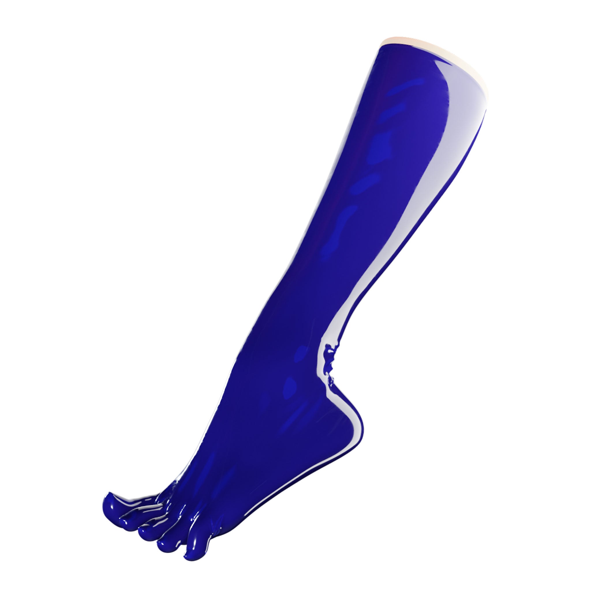 Latex rubber accessories socks toe-socks foot footwear knee knee-length warming fetish fashion alt-fashion medical medical-play kink kinky kinky-play bdsm bdsm-gear unisex blue cobalt-blue royal-blue