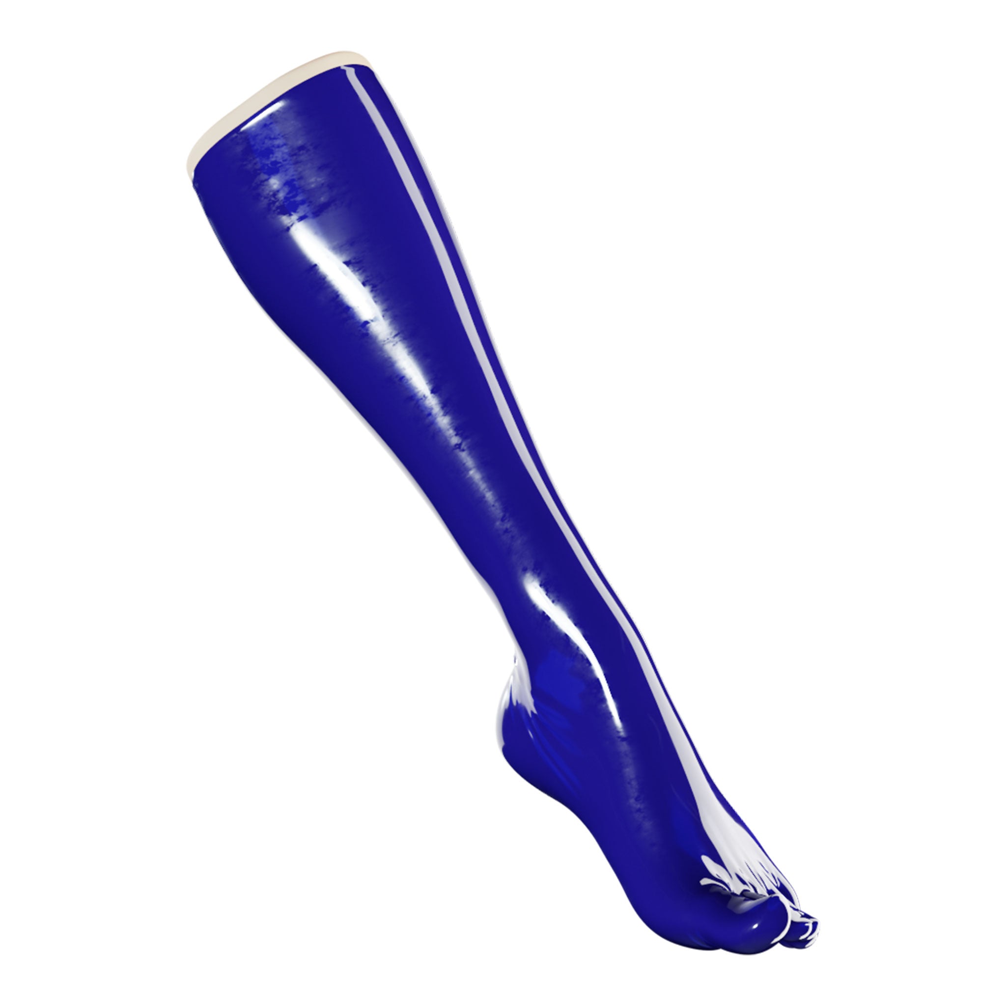 Latex rubber accessories socks toe-socks foot footwear knee knee-length warming fetish fashion alt-fashion medical medical-play kink kinky kinky-play bdsm bdsm-gear unisex blue cobalt-blue royal-blue