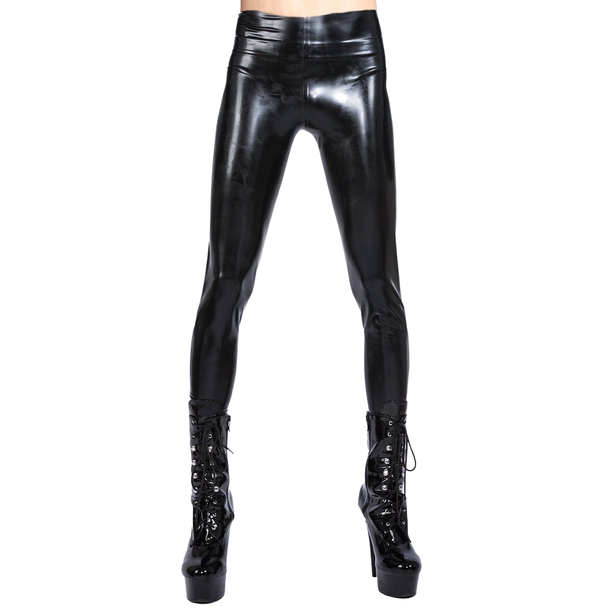 Latex medium-weight glued-latex hand-glued pants leggings no-feet glued-seams slip-on pull-on pullon high-quality latex-lovers comfortable male masculine masc mens dudes guys female femme feminine womens unisex black