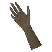 Latex rubber accessories gloves full-fingered mid-arm wrist mid-forearm forearm fetish fashion alt-fashion medical medical-play kin kinky kinky-play bdsm bdsm-gear unisex smoke transparent-smoke translucent-smoky