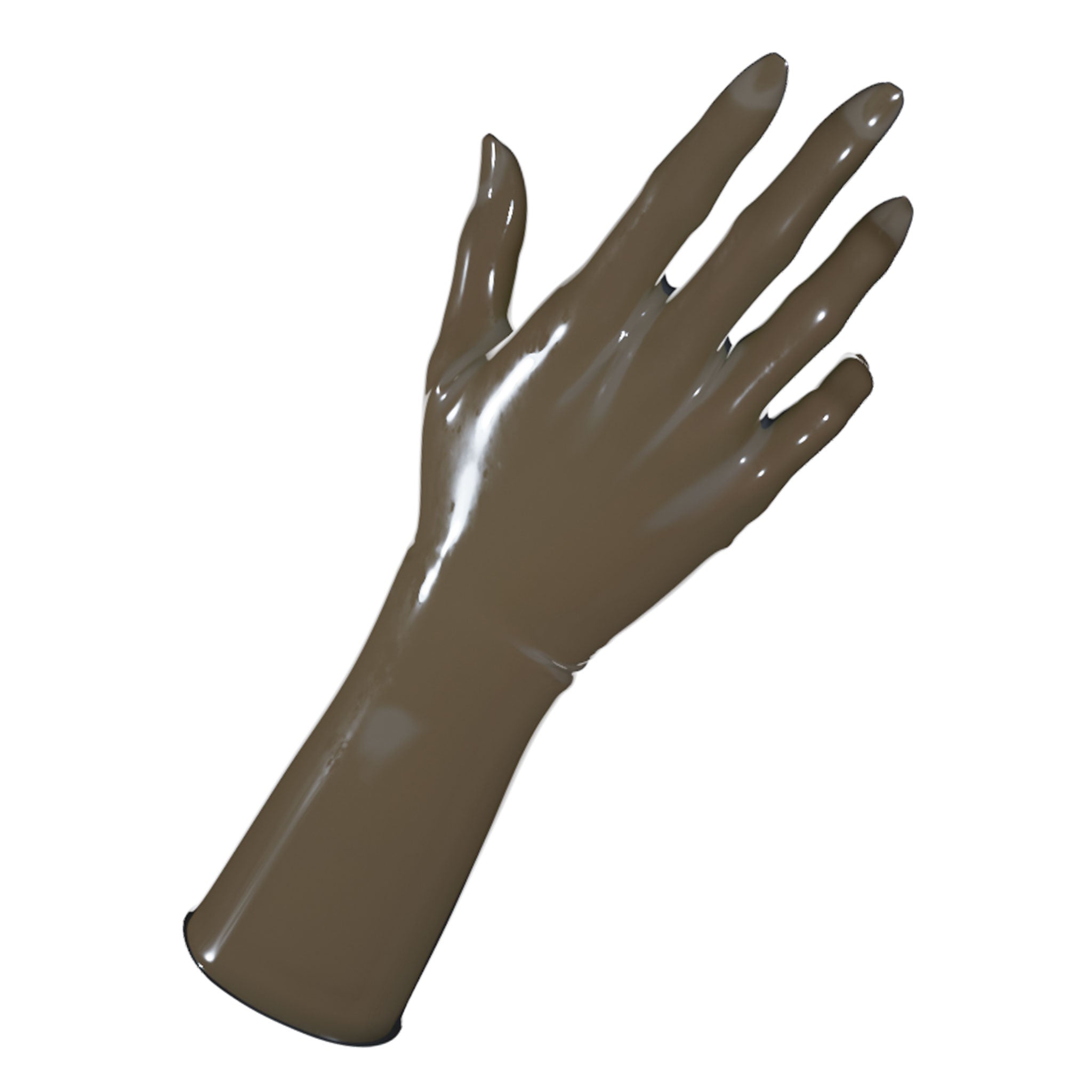 Latex rubber accessories gloves full-fingered mid-arm wrist mid-forearm forearm fetish fashion alt-fashion medical medical-play kin kinky kinky-play bdsm bdsm-gear unisex smoke transparent-smoke translucent-smoky