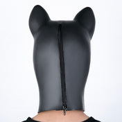 Latex natural-latex accessories hood mask anatomical ears back-zip zipper hair-shield shiny bondage bdsm depersonalization animal-play pet-play pup-play dog puppy kink kinky kinky-play costume cosplay halloween black