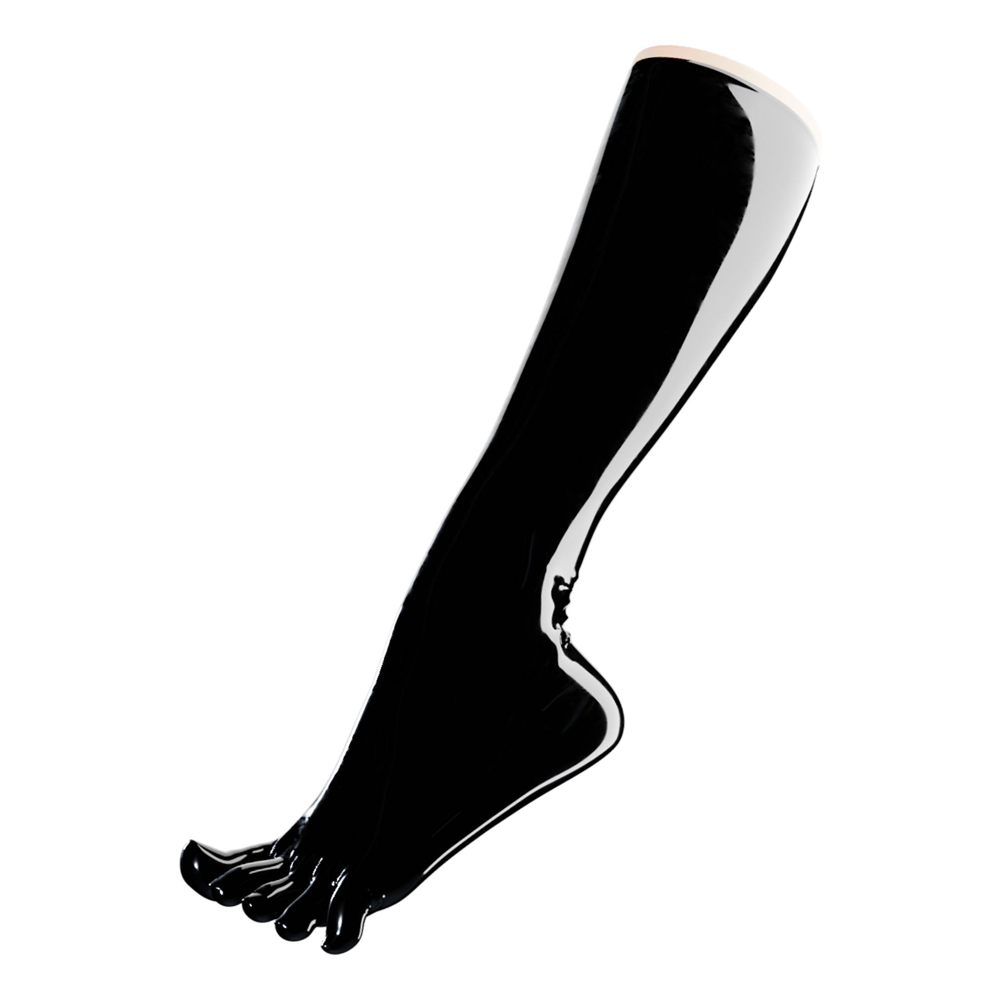 Latex rubber accessories socks toe-socks foot footwear knee knee-length warming fetish fashion alt-fashion medical medical-play kink kinky kinky-play bdsm bdsm-gear unisex black obsidian-black