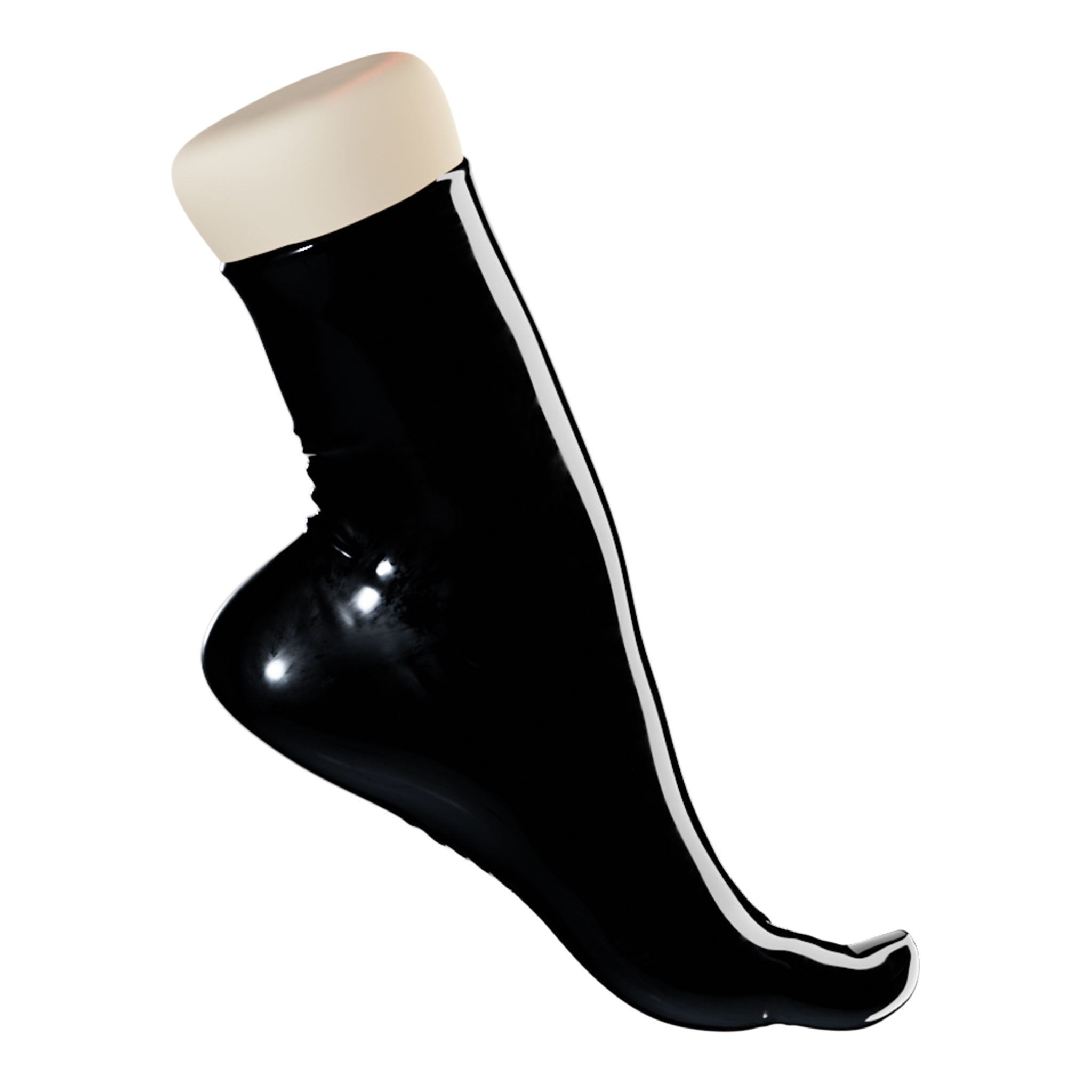 Latex rubber accessories socks toe-socks foot footwear ankle ankle-length warming fetish fashion alt-fashion medical medical-play kink kinky kinky-play bdsm bdsm-gear unisex black obsidian-black