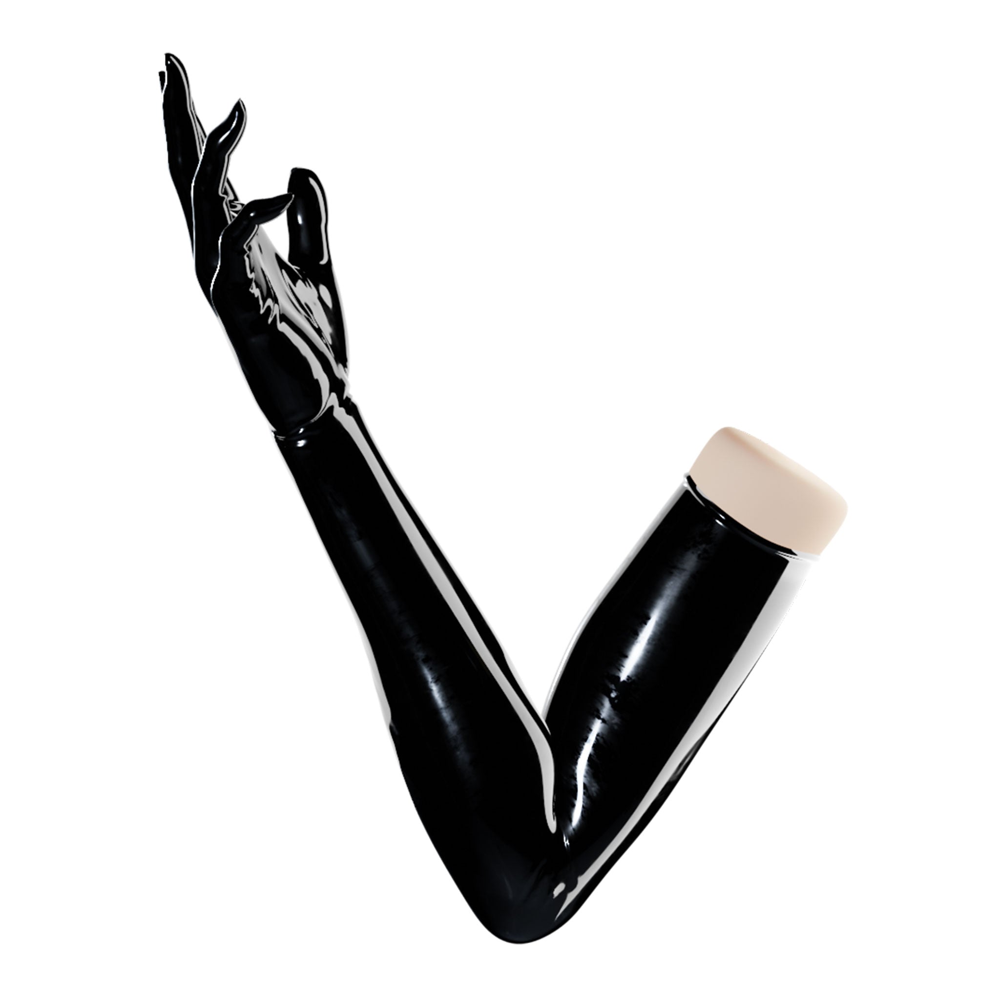 Latex rubber accessories gloves full-fingered long opera opera-length shiny glossy fetish fashion alt-fashion medical medical-play kink kinky kinky-play bdsm bdsm-gear unisex black obsidian-black