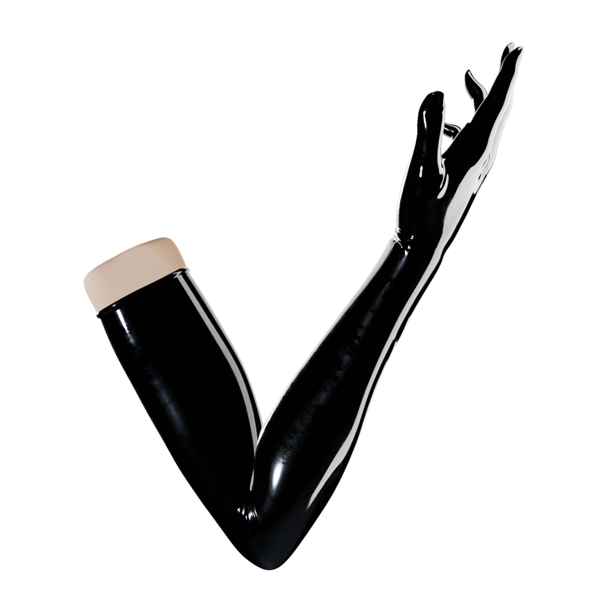 Latex rubber accessories gloves full-fingered long opera opera-length shiny glossy fetish fashion alt-fashion medical medical-play kink kinky kinky-play bdsm bdsm-gear unisex black obsidian-black