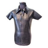 Latex Zip Font T Shirt with Sahara Design