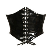 lace-up corset belt cincher, adjustable waist cincher, black corset belt, stretchy elastic cincher, snap-button corset, versatile corset belt