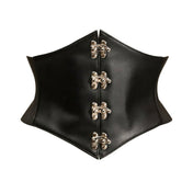 lace-up corset belt cincher, adjustable waist cincher, black corset belt, stretchy elastic cincher, snap-button corset, versatile corset belt
