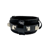 Layered Patent & Snake Leather Stud Cuff