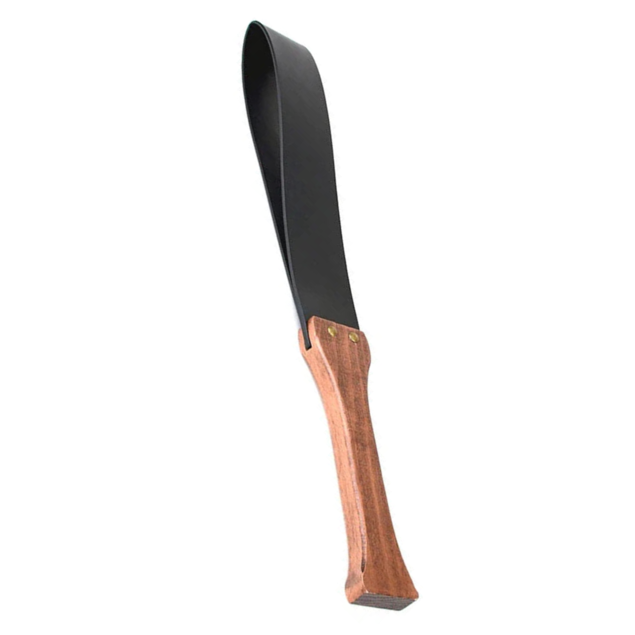 Leather spanking paddle, BDSM belt strap slapper, impact play paddle, wooden handle spanking toy, fetish discipline tool, leather BDSM impact gear.