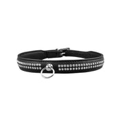 Leather genuine-leather real-leather high-quality rhinestones accessories collar bondage-collar day-collar choker O-ring ball-post adjustable buckle fetish fashion alt-fashion punk goth gothic kink kinky kinky-gear bdsm bondage slave sub submissive submission pet pet-play kitty kitten adult-toys black clear