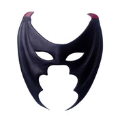Leather genuine-leather handcrafted accessories mask half-mask wings stylized claw-tip mysterious unique costume cosplay halloween masquerade demon devil bat dragon succubus unisex black red