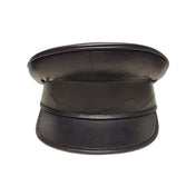 Leather genuine-leather suede accessories headgear headwear hat domina domme dominatrix non-adjustable non-collapsible padding sweatband rigid
command attention fetish fashion alt-fashion bdsm bdsm-gear domination kink kinky kink-gear costume cosplay uniform military police police-officer unisex black