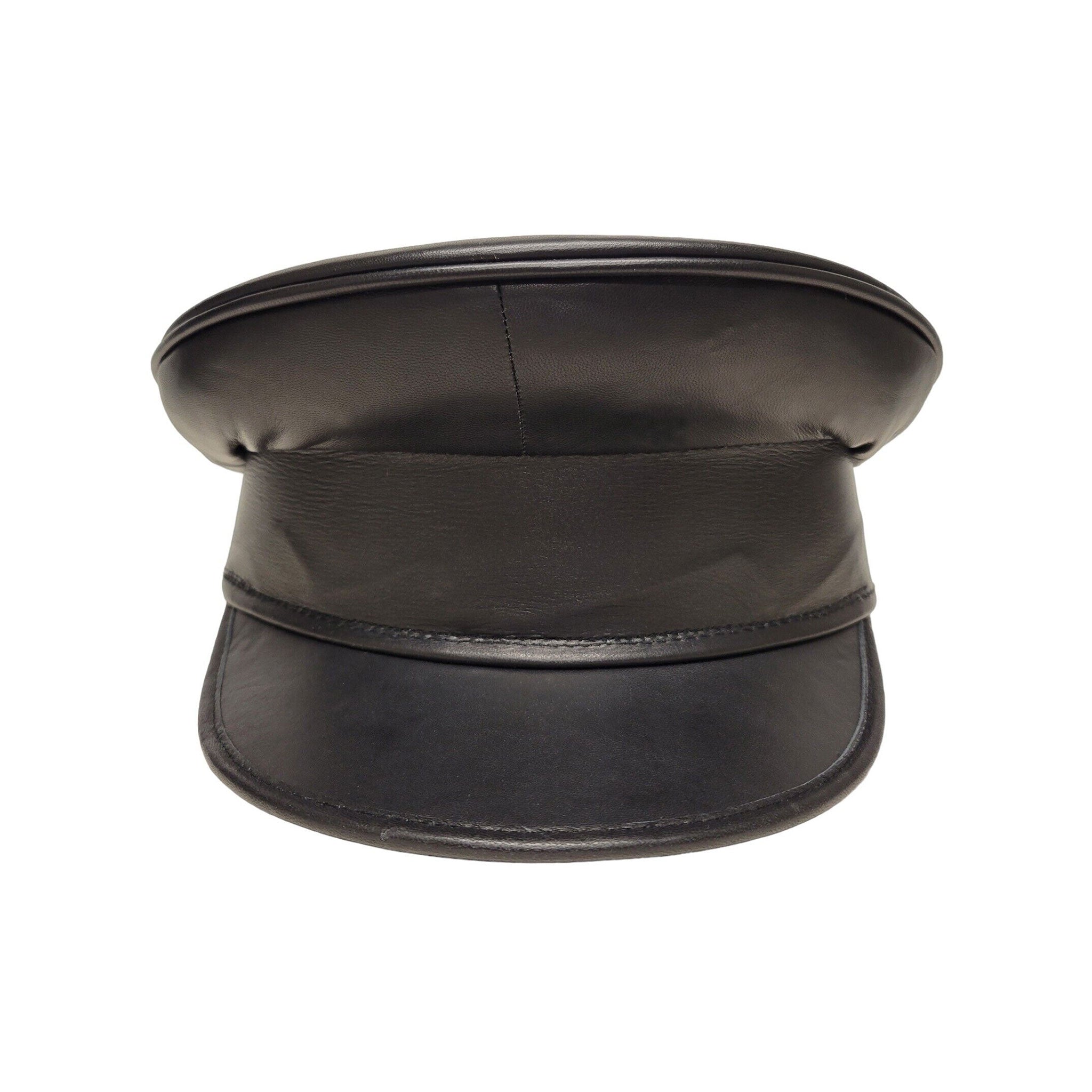 Leather genuine-leather suede accessories headgear headwear hat domina domme dominatrix non-adjustable non-collapsible padding sweatband rigid
command attention fetish fashion alt-fashion bdsm bdsm-gear domination kink kinky kink-gear costume cosplay uniform military police police-officer unisex black