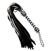 Leather genuine-leather suede-leather metallic-leather metallic-coating accessories flogger suede-falls metallic-falls wrist-loop handle-loop shiny flashy bondage bdsm bdsm-gear bdsm-toys impact impact-toys impact-play kink kinky kinky-play kinky-toys sadism masochism sadomasochism sadist masochist sadomasochist spanking pain discipline adult-toys silver silver-and-black