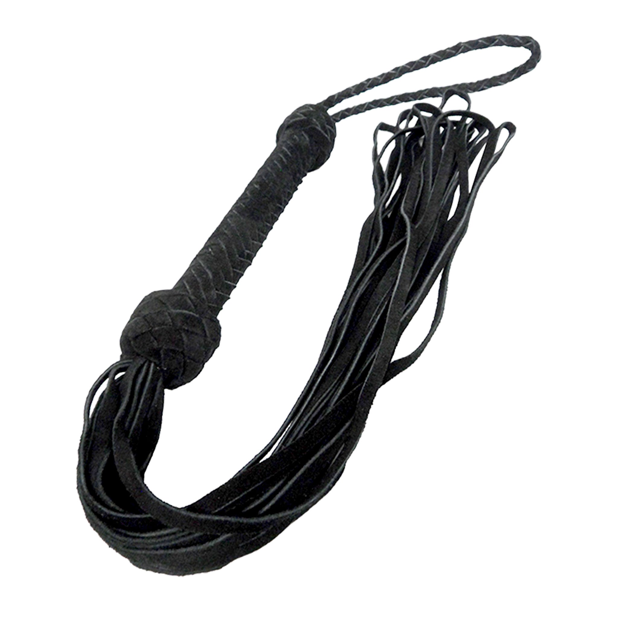 Leather rough-leather woven-leather braided-leather accessories flogger looped-falls handle-loop wrist-loop soft bondage bdsm bdsm-gear bdsm-toys impact impact-play impact-toys kink kinky kinky-play kinky-toys sadism masochism sadomasochism sadist masochist sadomasochist spanking pain discipline sting unisex adult-toys black