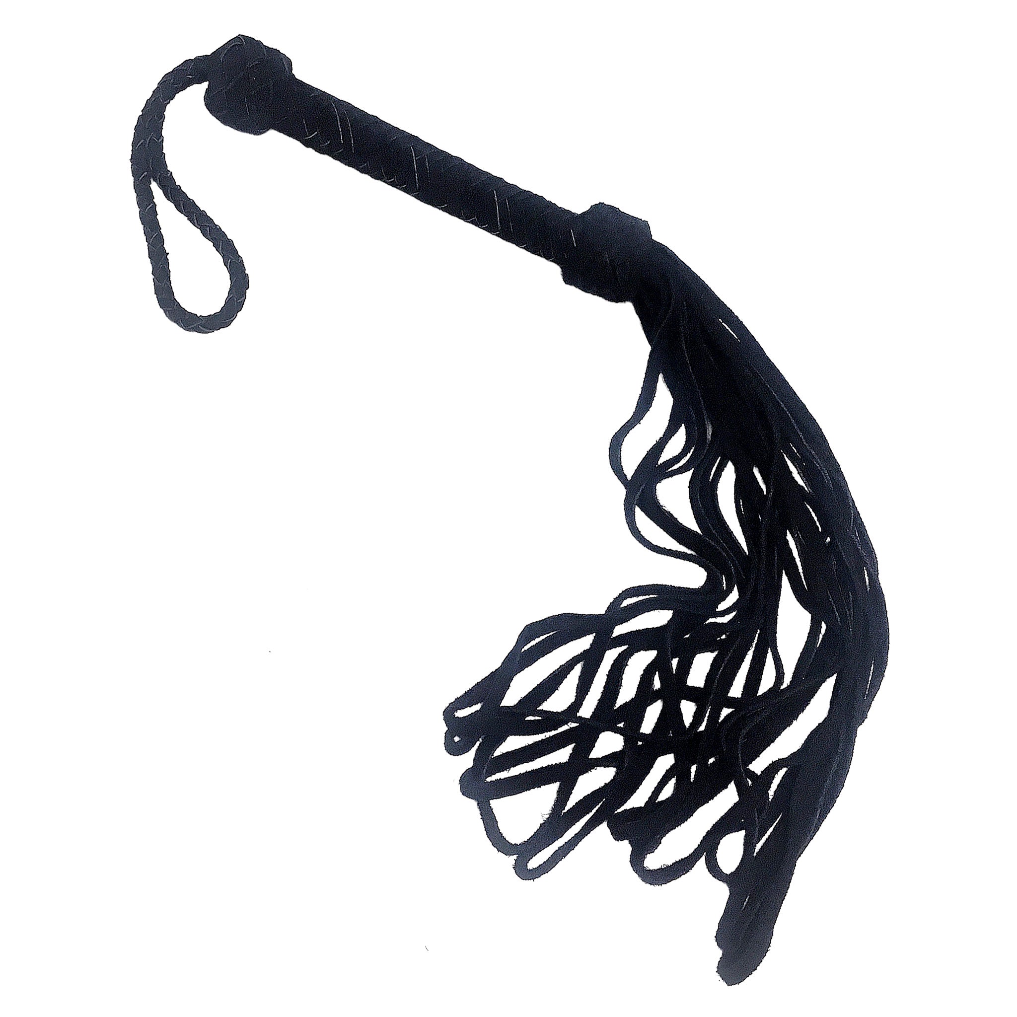 Leather rough-leather woven-leather braided-leather accessories flogger looped-falls handle-loop wrist-loop soft bondage bdsm bdsm-gear bdsm-toys impact impact-play impact-toys kink kinky kinky-play kinky-toys sadism masochism sadomasochism sadist masochist sadomasochist spanking pain discipline sting unisex adult-toys black