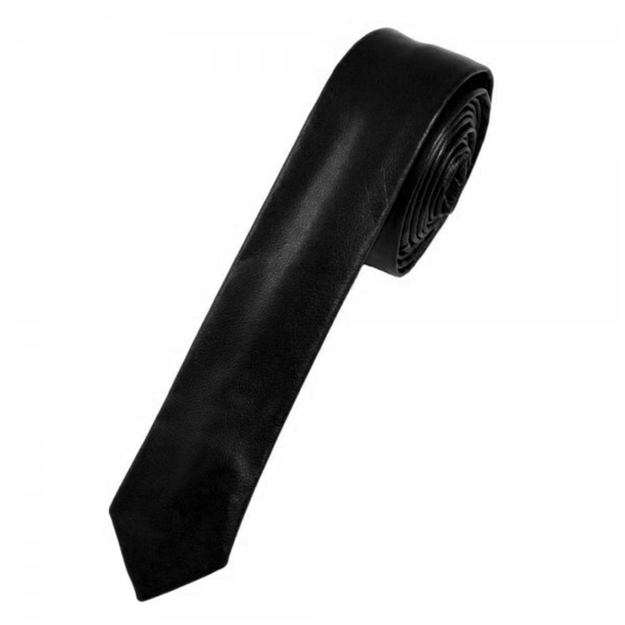 Leather genuine tie neck-tie necktie formal professional office leather bdsm bondage kinky unisex accessories black