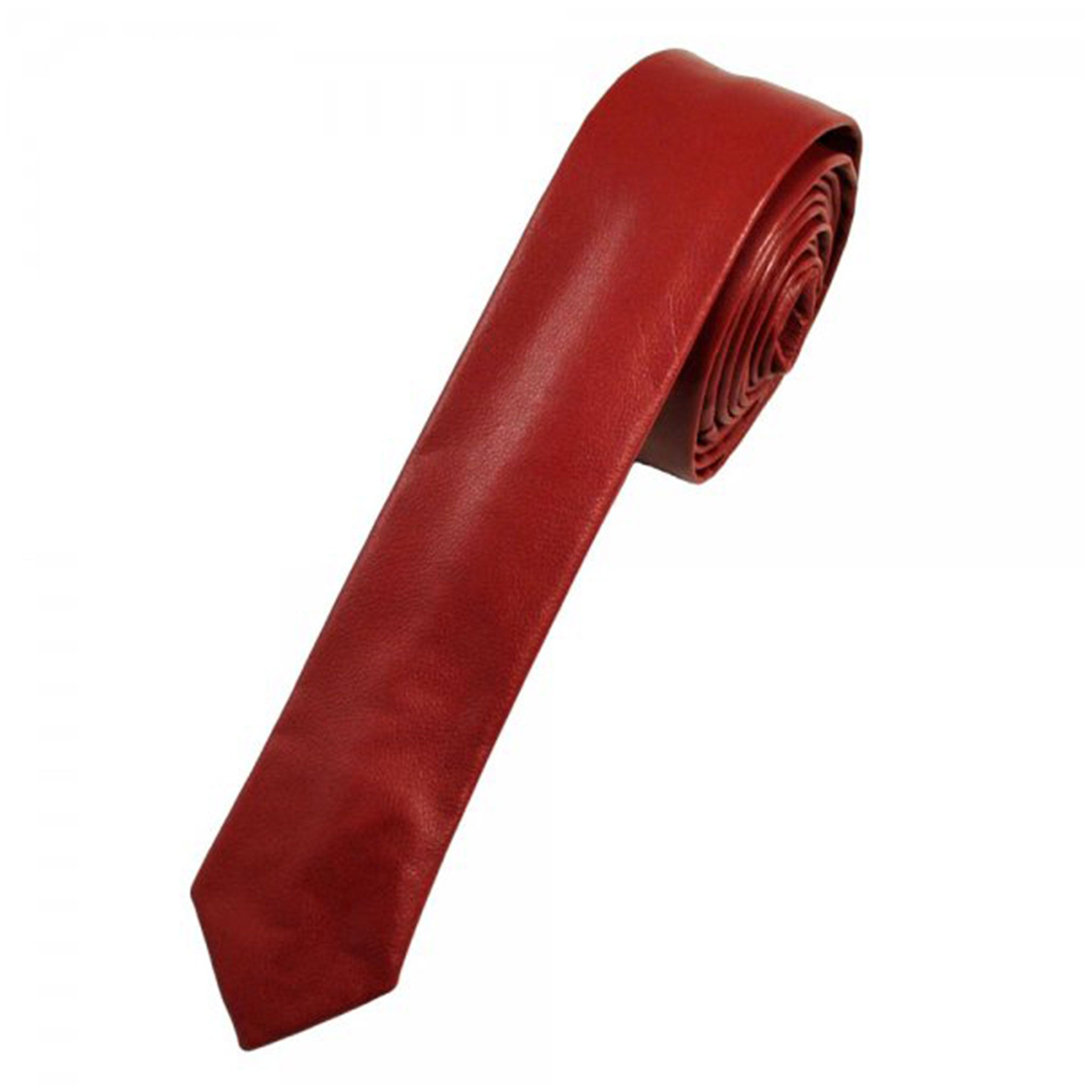 Leather genuine tie neck-tie necktie formal professional office leather bdsm bondage kinky unisex accessories red