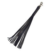 Leather genuine whip flogger thong snapping snap sleeve-handle trigger-clasp bedroom-weapon bondage bdsm bdsm-gear sadism masochism sadomasochism spanking impact impact-toys impact-play accessories black