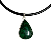 Leather italian-leather accessories jewelry natural-jewelry necklace choker stone-necklace licorice twist-lock twist-clasp metaphysical protector powerful chakra chakra-activating spiritual spiritual-attunement fashion alt-fashion alternative casual party clubwear gifts costume cosplay halloween unisex malachite black