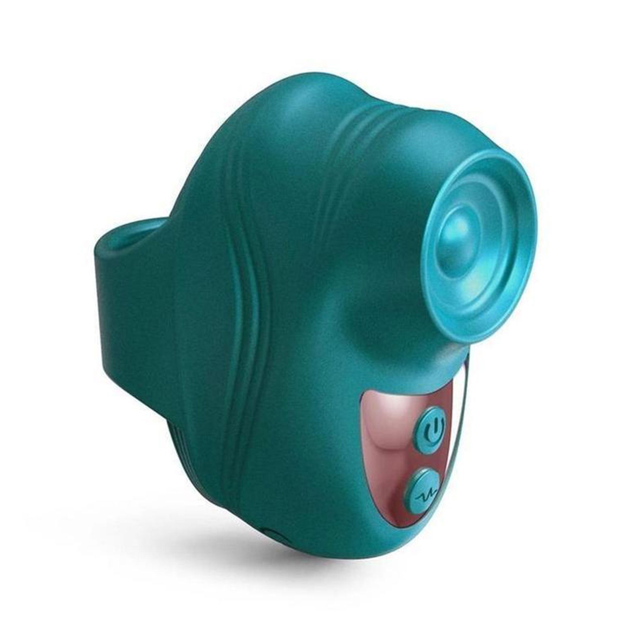 Silicone vibrator vibe vibrating vibration finger-mounted finger-vibe index-finger clit clitoris clitoral stim stimulator stimulating stimulation tapping tapper non-insertable intense travel-sized usb-rechargeable couples adult-toys iridescent teal