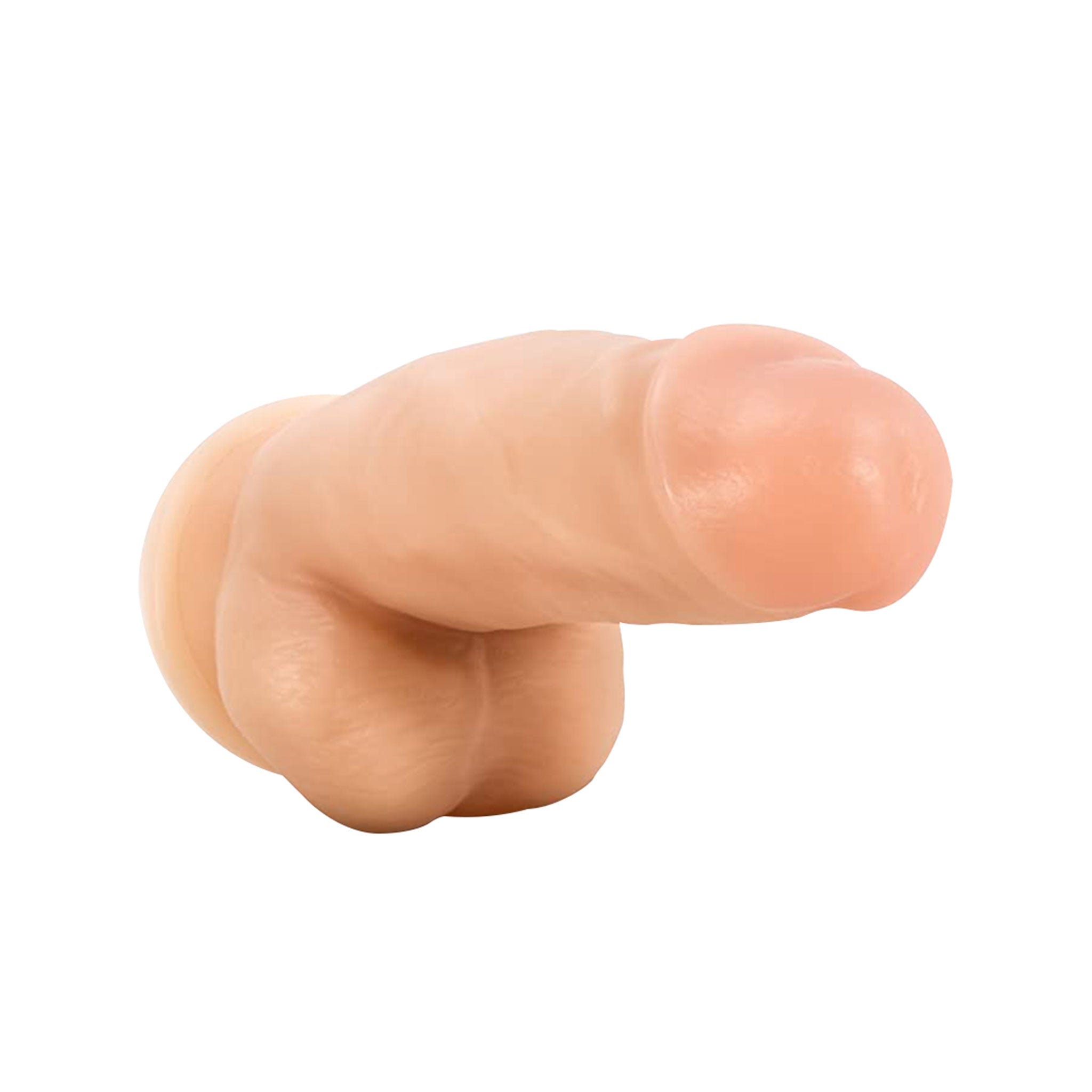 PVC dildo dong hand-sculpted realistic suction-cup harness compatible non-vibe non-vibrating adult-toys vanilla