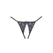 black strappy crotchless lace panty ouvert seductive lingerie fetish factory one-piece