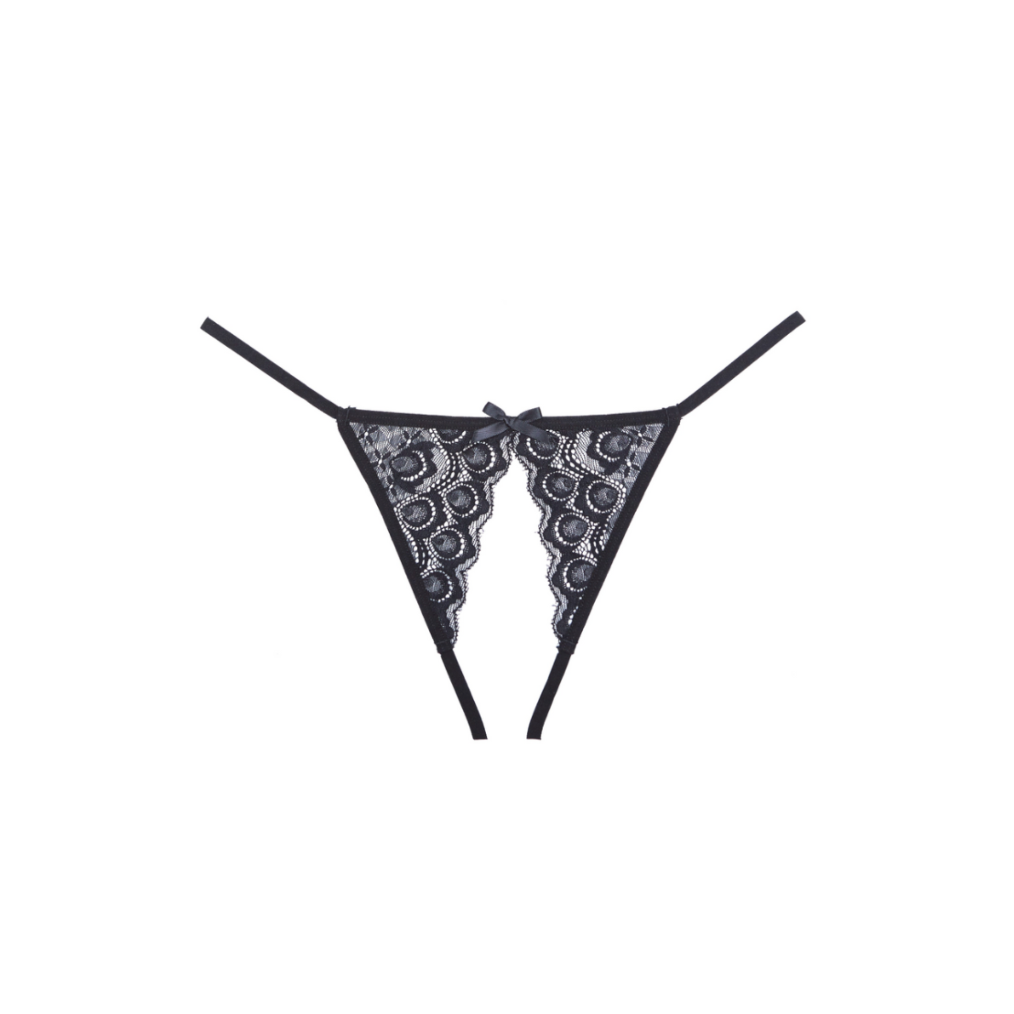 black strappy crotchless lace panty ouvert seductive lingerie fetish factory one-piece