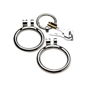 Stainless-steel chastity male-chastity cock&ball cbt cnb locking lockable locking-pin ring cock cock-ring cockring non-vibe nonvibe non-vibrating non-vibrating restricting scrotum rigid fetish fashion alt-fashion bdsm bdsm-toys bondage kink kinky kinky-play adult-toys silver