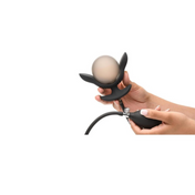 MS Dark Pearl vibrating black butt plug with remote and inflation hose.