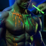 Candles melting wax drip dripping UV blacklight glow-in-the-dark sensory-play wax-play kink kinky kinky-play gift 4pc 4-piece four-piece adult-toys green blue yellow orange