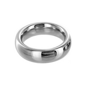 Stainless steel cock ring with a smooth, polished finish.