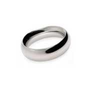 Stainless steel cock ring with a smooth, polished finish.