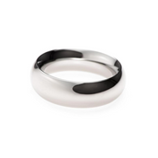 Stainless steel cock ring with a smooth, polished finish.