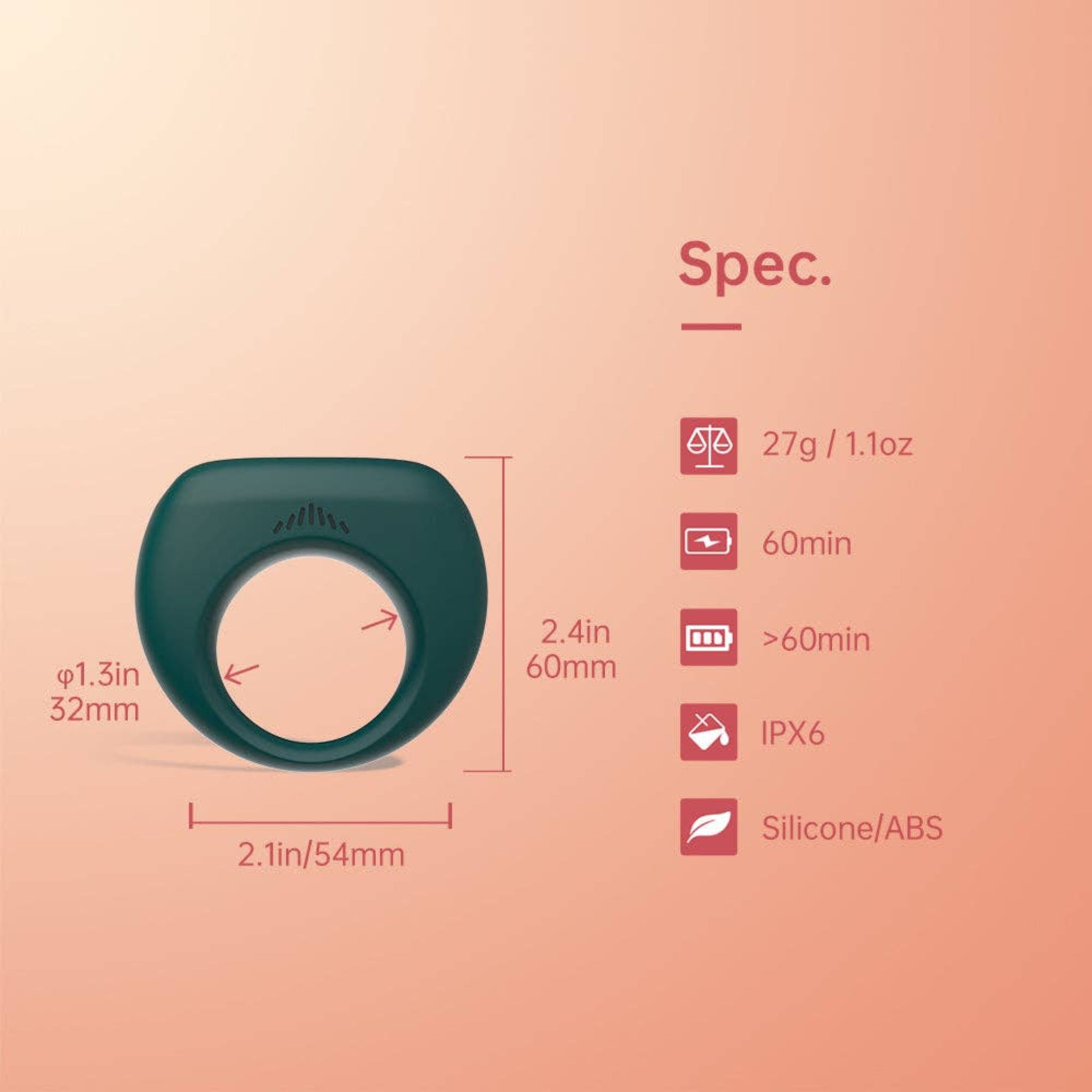magic dante ii couples cockring silicone abs motion detection app control vibration patterns stretchy comfortable fit prolonged pleasure men sex toy fetish factory