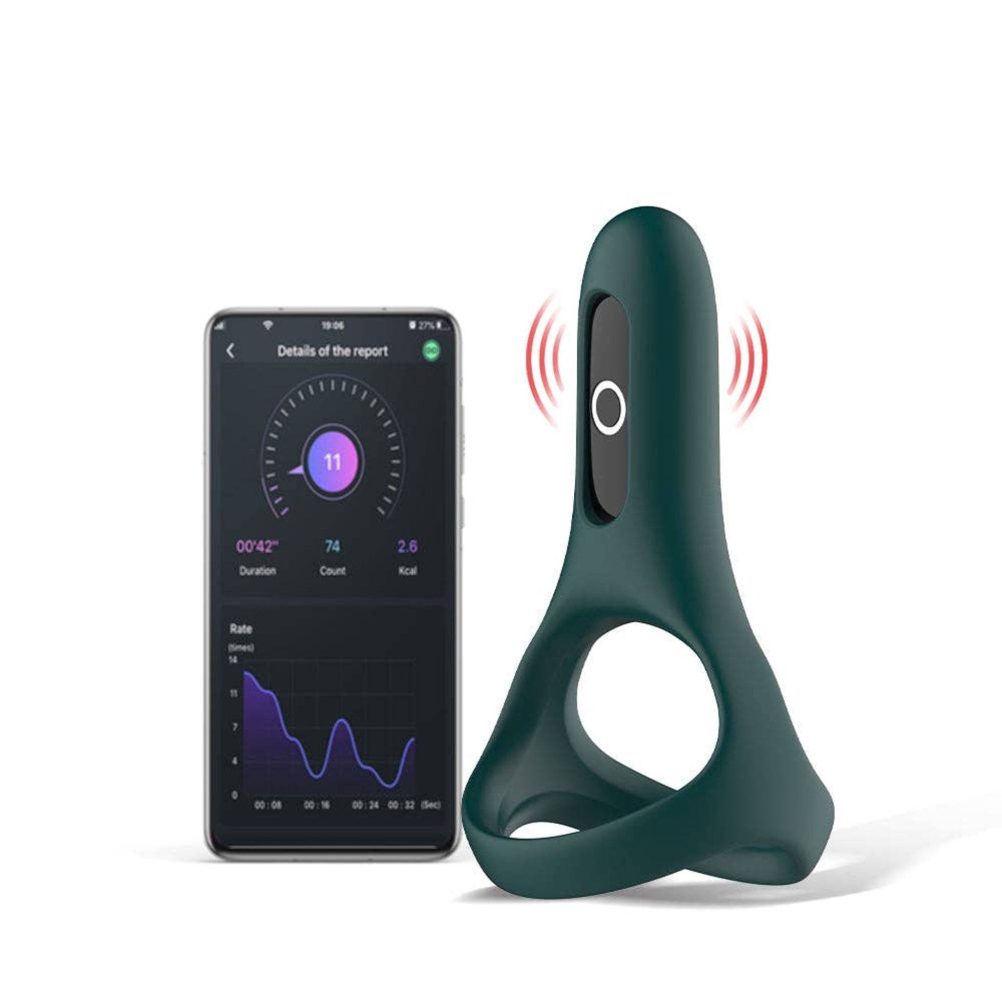 magic rise smart wearable cockring app controlled silicone abs waterproof rechargeable snug fit prolonged pleasure firmer erection men sex toy fetish factory