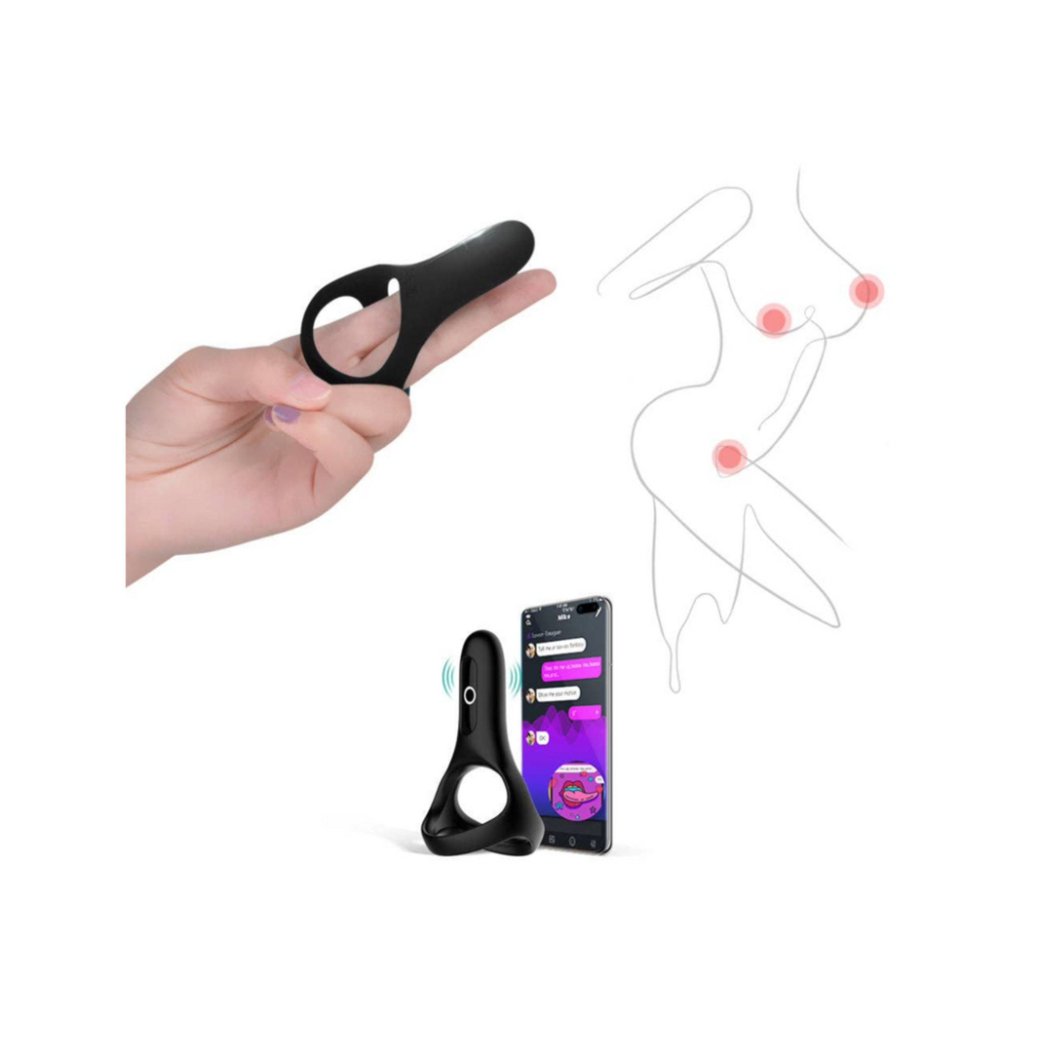 magic rise smart wearable cockring app controlled silicone abs waterproof rechargeable snug fit prolonged pleasure firmer erection men sex toy fetish factory