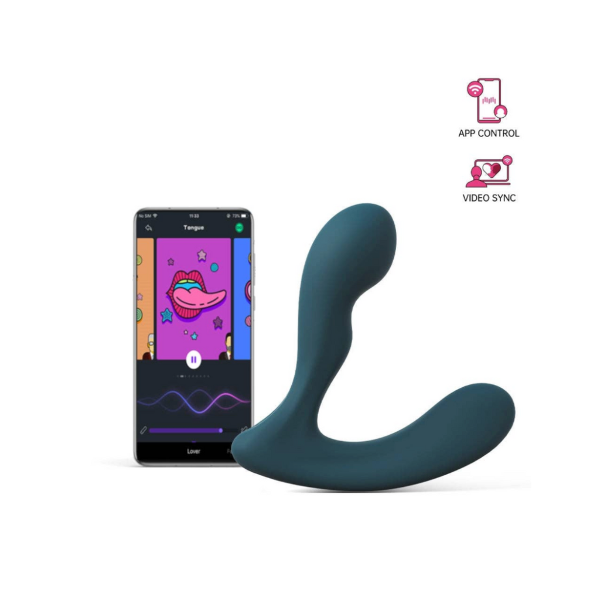 magic solstice x prostate massager app controlled remote wireless vibration modes music sync video sync silicone abs sex toy male anal stimulator fetish factory pleasure device